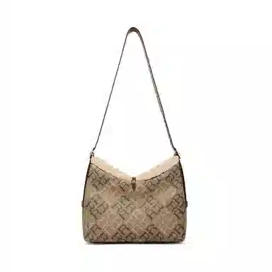 红蜻蜓 秋冬时尚潮流百搭通勤腋下托特包 合成革拼织物 单肩包 常规 女款 金棕色