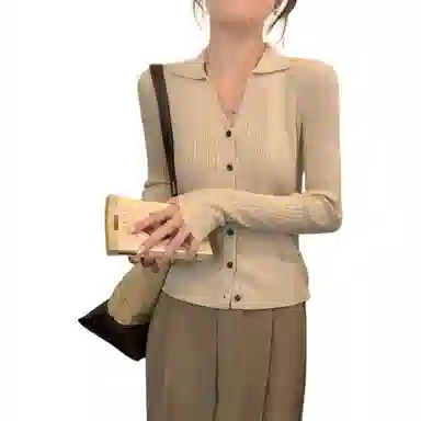 思蓓儿 纯色修身适中长袖针织衫 女款