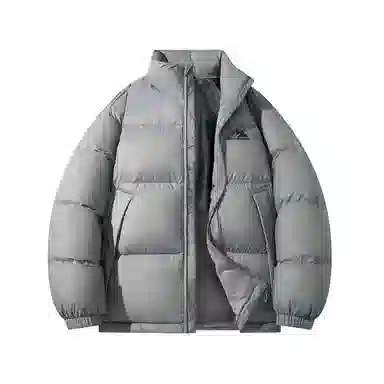 鸭鸭 立领时尚潮流经典撞色宽松舒适保暖防风防寒拉链长袖面包服百搭休闲羽绒服 男女同款