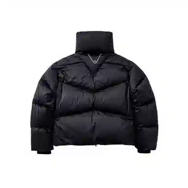 BENMYSHOWER Plaid Lined Short Down Jacket