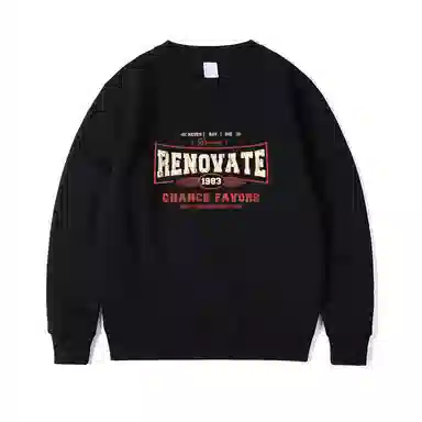 莫代尔 秋冬休闲街头学院风时尚百搭美式圆领潮流大码嘻哈卫衣打底衣 男女同款