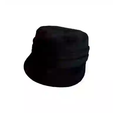 冠辉 中古风褶皱设计平顶帽显脸小氛围感日系复古咖色 麂皮绒 帽子 男女同款情侣款
