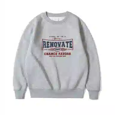 莫代尔 秋冬休闲街头学院风时尚百搭美式圆领潮流大码嘻哈卫衣打底衣 男女同款