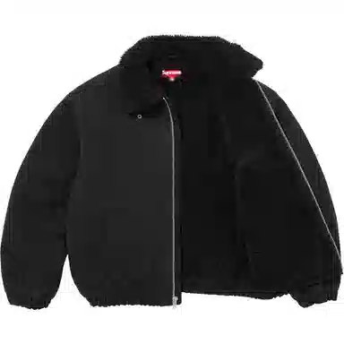 Supreme FW25 Faux Shearling Lined Bomber Jacket logo