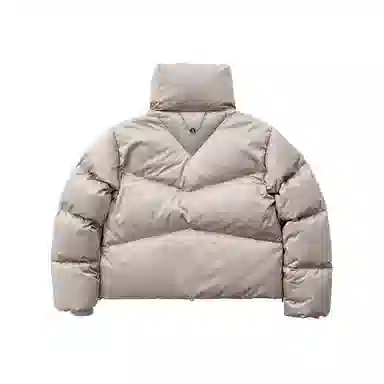 BENMYSHOWER Plaid Lined Short Down Jacket