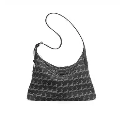 妙迪 通勤松弛小众 织物 单肩包 常规 女款 丹宁黑