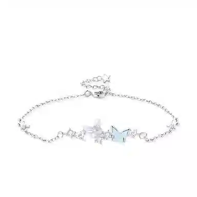 【纯银999|鸢尾蝶影】 凤祥囍事 老凤祥 夜光小蝴蝶翩翩腕链会发光的手饰 甜美极光蝴蝶礼赠爱人 轻奢高级感设计可调节#好运 足银 手链 女款