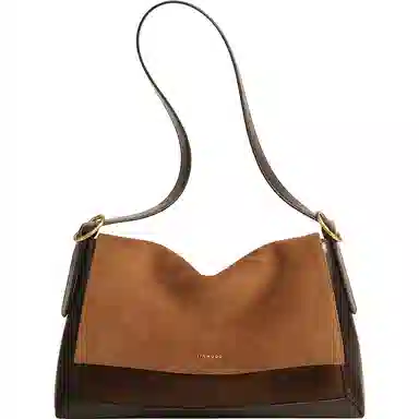 妙迪 新款时尚高级感 牛皮合成革 腋下包斜挎包单肩包 常规 女款 黑色