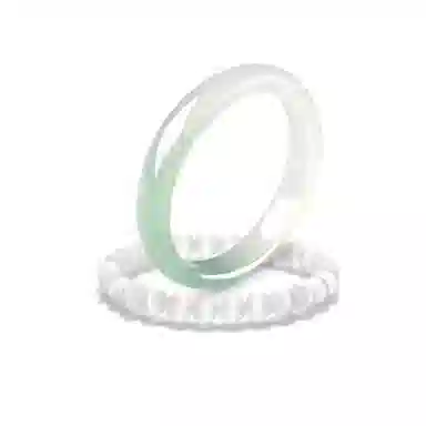 郁馨 简约碎冰蓝甜美少女心冰感清透莹润百搭叠戴套装 一步一响美人镯在逃公主约会甜蜜告白#好运 琉璃 玉石手镯 女款
