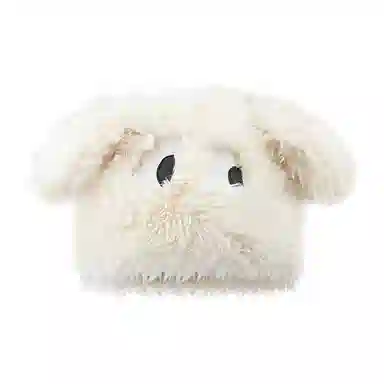 恩僾德 可爱搞怪小狗帽子女秋冬季毛绒帽大眼睛小众百搭可爱护耳加厚高颜值学生显脸小帽子潮 聚酯纤维 绒线帽 男女同款情侣款