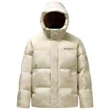 鸭鸭 户外系列 时尚韩版潮流短款连帽冬季外套防寒保暖休闲迷彩羽绒服 女款