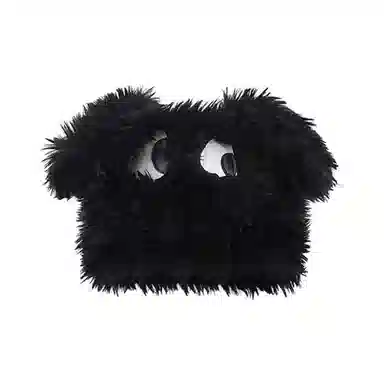 恩僾德 可爱搞怪小狗帽子女秋冬季毛绒帽大眼睛小众百搭可爱护耳加厚高颜值学生显脸小帽子潮 聚酯纤维 绒线帽 男女同款情侣款