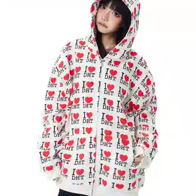 BrandName Heart Letter Print Hoodie
