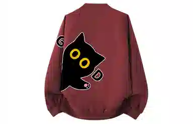 AYEA Cartoon Cat Zip-Up Flight Jacket