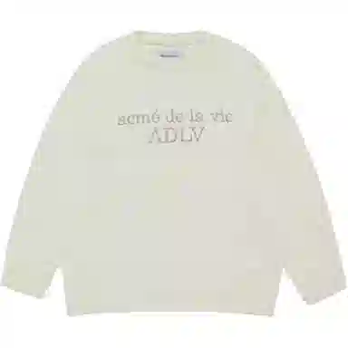 acme de la vie ADLV Basic Letter Jacquard Crewneck Sweater