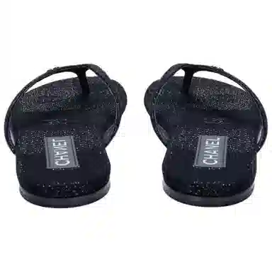 CHANEL 24S Flat Toe Sandals Black
