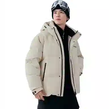 鸭鸭 时尚韩版冬季连帽保暖舒适高质量百搭潮流纯色简约羽绒服 男女同款