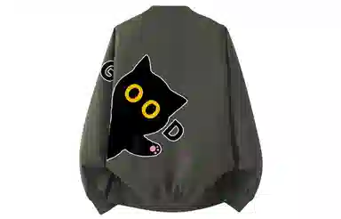 AYEA Cartoon Cat Zip-Up Flight Jacket