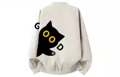 AYEA Cartoon Cat Zip-Up Flight Jacket