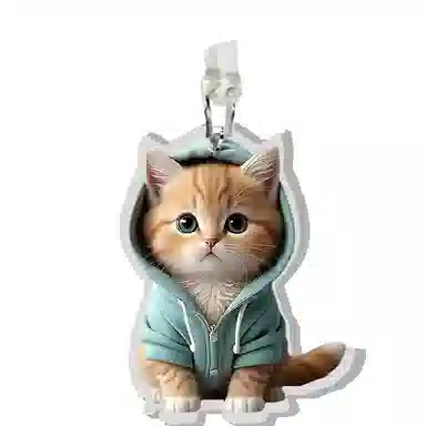 零界 蓝衣小猫 创意防尘塞 小书包可爱时尚潮流 亚克力  挂件  男女同款情侣款