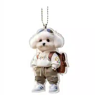 【帅酷夏日】 零界 创意背包小泰迪狗 时尚小书包可爱小狗装饰玩偶公仔 亚克力 挂件 男女同款情侣款