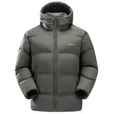 鸭鸭 户外系列 纯色百搭韩版潮流基础简约石墨烯保暖防寒连帽立领羽绒服 男款