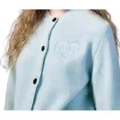 MARDI MERCREDI RACCOON BLENDED CARDIGAN ROUND NECK SPADE_