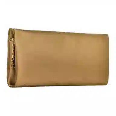Saint Laurent Small Fabric Clutch Brown