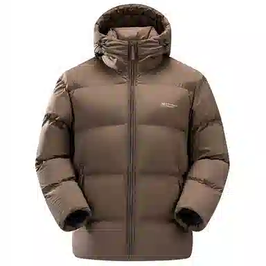 鸭鸭 户外系列 纯色百搭韩版潮流基础简约石墨烯保暖防寒连帽立领羽绒服 男款