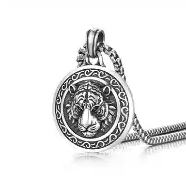 IDEAGEMER Tiger Head Necklace