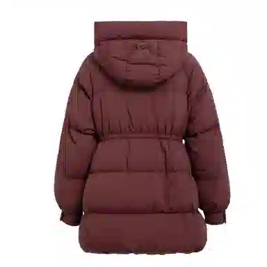 鸭鸭 加厚冬季韩版休闲中长款连帽长袖羽绒服 女款