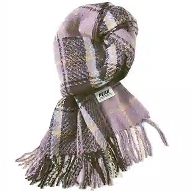 匹克 秋冬季保暖亲肤柔软英伦风时尚百搭流苏格子条纹 聚酯纤维 绒线围巾 男女同款情侣款