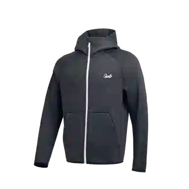 slamble Zip Letter Print Hoodie