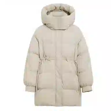 鸭鸭 加厚冬季韩版休闲中长款连帽长袖羽绒服 女款