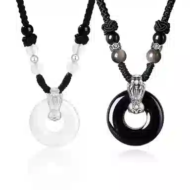 【足银999|招财貔貅】 珍·尚银 中国黄金 新中式八方来财转运珠平安扣吊坠 轻奢小众百搭高级感#好运 礼盒装生日 玉髓 项链 男女同款情侣款