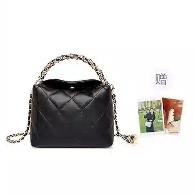 红蜻蜓 高级感高颜值小香风菱格时尚百搭 牛皮 斜挎手提包 女款