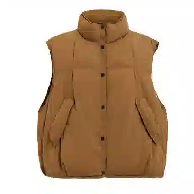 鸭鸭 立领百搭休闲外穿通勤无袖羽绒服 女款