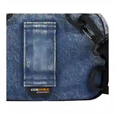 Supreme FW25 Week 1 Embossed Logo Reflective Mini Crossbody Denim Blue