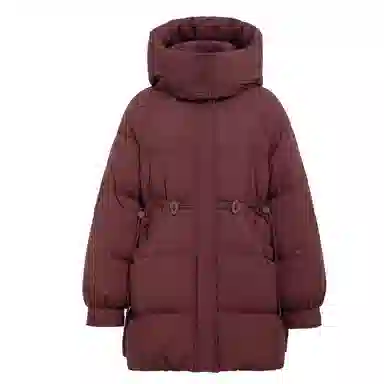 鸭鸭 加厚冬季韩版休闲中长款连帽长袖羽绒服 女款