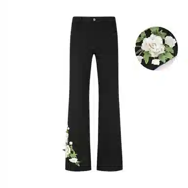 【万针刺绣3D立体浮雕】布客行 显腿长显高显瘦重工美式复古水洗直筒基础款花卉透气高街舒适亲肤休闲百搭微喇纯色长裤牛仔裤 男女同款