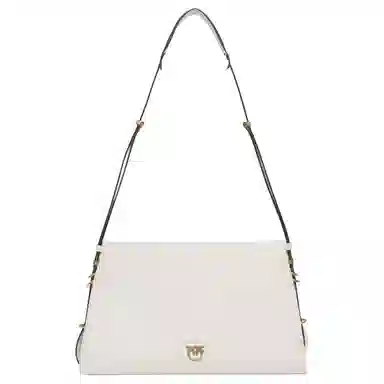 PINKO Triplet Love Birds Leather Shoulder Bag Ivory