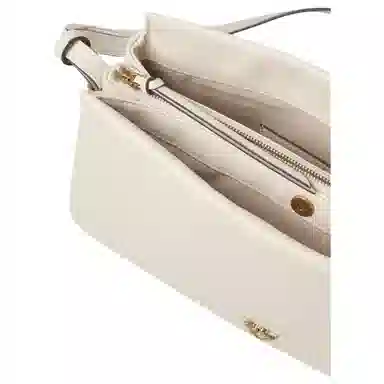 PINKO Triplet Love Birds Leather Shoulder Bag Ivory
