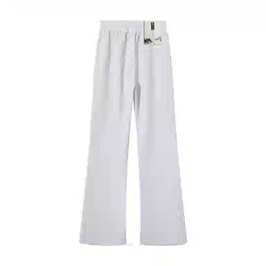 布客行 文艺风美式复古高街亲肤透气直筒弯刀针织运动卫裤子百搭阔腿花卉显高显瘦显腿弹力微喇休闲裤 男女同款