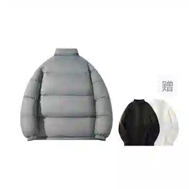 鸭鸭 新年战袍简约加厚保暖休闲宽松套头无性别连帽暗黑羽绒服 男女同款