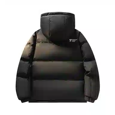 鸭鸭 冬季连帽外套创意字母设计经典基础款百搭保暖潮流时尚休闲户外通勤撞色棉衣羽绒服 男女同款