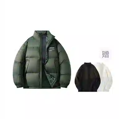 鸭鸭 新年战袍简约加厚保暖休闲宽松套头无性别连帽暗黑羽绒服 男女同款