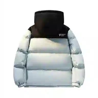 鸭鸭 冬季连帽外套创意字母设计经典基础款百搭保暖潮流时尚休闲户外通勤撞色棉衣羽绒服 男女同款