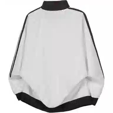 【Contrast学院风】蓝精灵 美式潮流教练服勋章字母印花撞色三条杠秋冬季立领拉链休闲拼接嘻哈设计感插肩袖开衫防风外套卫衣 男女同款