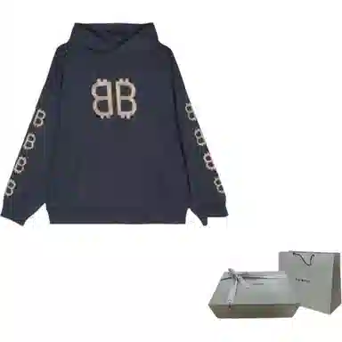 Balenciaga FW24 Logo Hoodie Blue