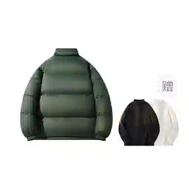 鸭鸭 新年战袍简约加厚保暖休闲宽松套头无性别连帽暗黑羽绒服 男女同款